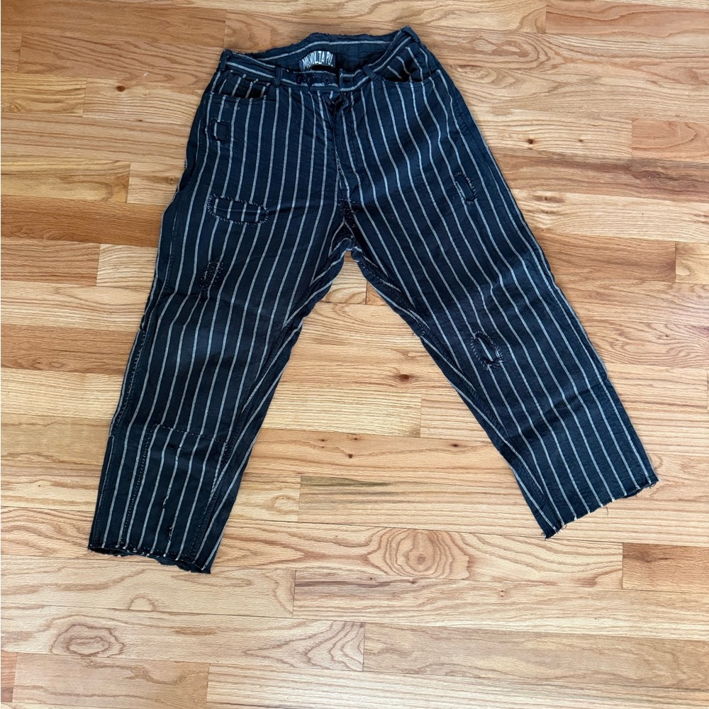 Magnolia Pearl Striped Trousers in Black and White